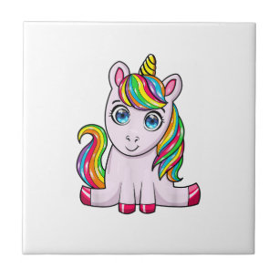 Wilder Süßer Einhorn Regenbogen Squad Einhorn T-Sh Fliese