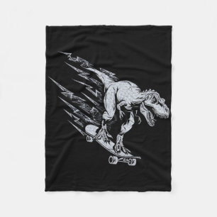 Wilder T-Rex Skateboard fährt mit Blitzgeschwindig Fleecedecke