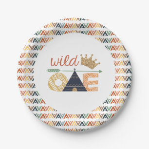 Wilder Thema-Teller-aztekischer Stammes- Pappteller