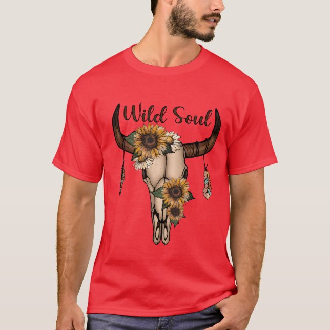 Wilder Tier-Schädel T-Shirt (Vorderseite)