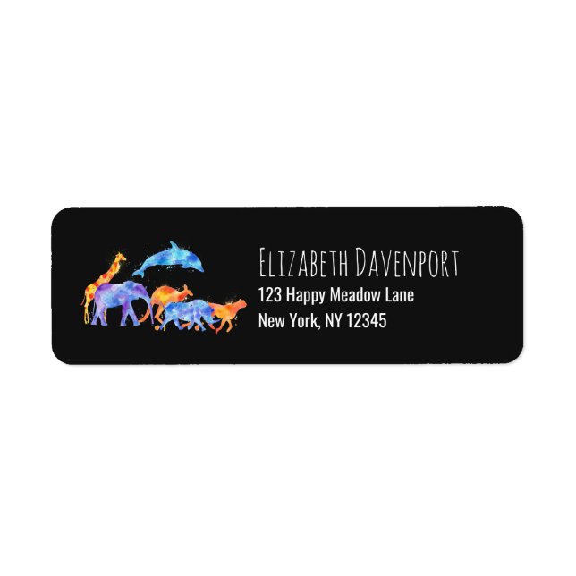 Wilder Tierherde Farbenfrohe Wasserfarbe (Vorne)