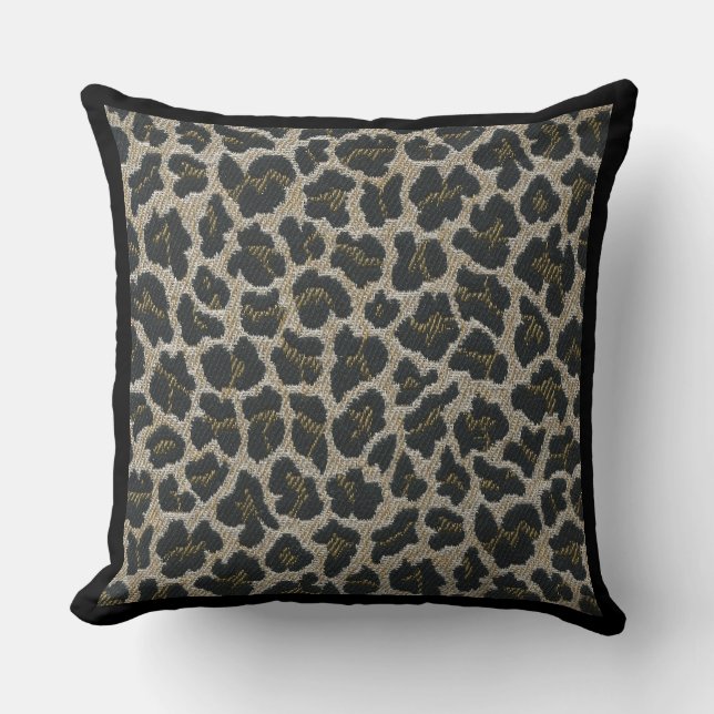 Wilder Tierleopard und Zebra-Druckkissen Kissen (Vorderseite)