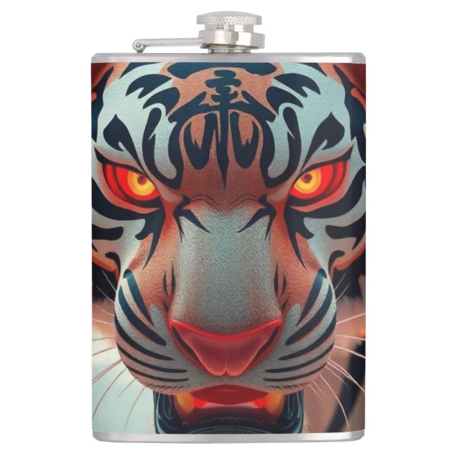 Wilder Tiger Flachmann (Vorderseite)