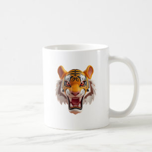 Wilder Tiger im Cartoon-Stil mit Ausdruck. Kaffeetasse
