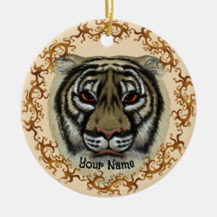 Wilder Tiger  Keramik Ornament