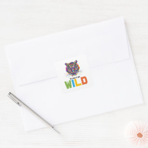 Wilder Tiger Quadratischer Aufkleber