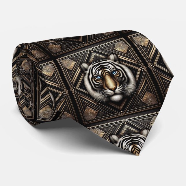 Wilder Tiger Schlips | Maskuline Herrenmode Krawatte (Gerollt)