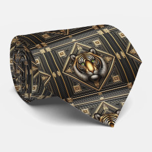 Wilder Tiger Schlips   Maskuline Herrenmode Krawatte