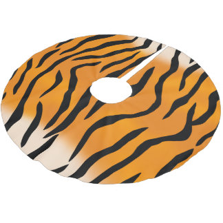 Wilder Tiger Stripes Muster Polyester Weihnachtsbaumdecke