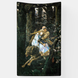 Wilder Timberwolf-tragendes Mädchen Banner