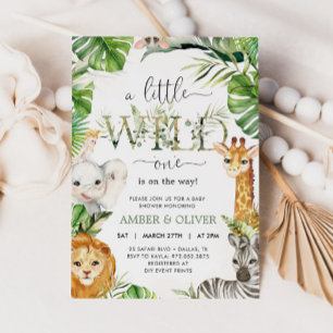Wilder Tropischer Dschungel Boho Safari Baby Showe Einladung