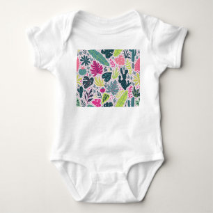 Wilder tropischer Regenwald, vintage-wiederholende Baby Strampler