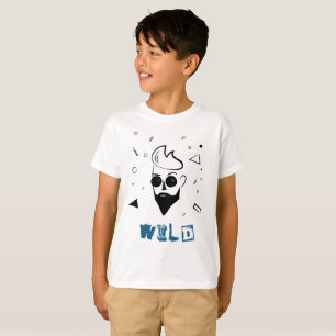 Wilder Typ - Sketched Man in Black, White & Blue T-Shirt