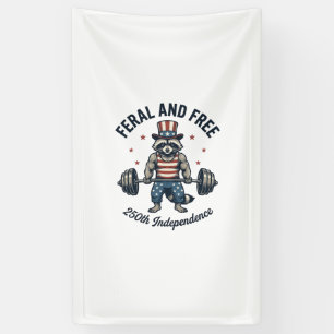 Wilder und freier patriotischer Waschbär-Gewichthe Banner