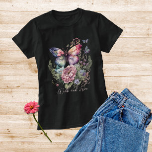 Wilder und freier Schmetterling Floral Wilde Blume Tri-Blend Shirt