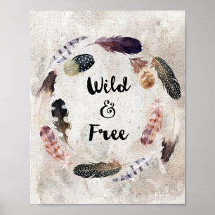 Wilder und kostenloser Boho Decke Dorm Wild Druck Poster