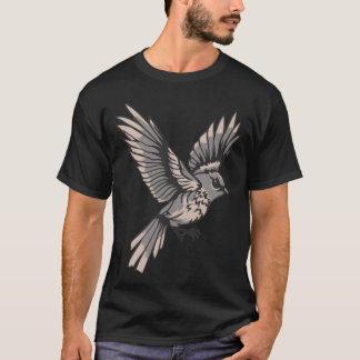 Wilder Vogel fliegt Retro T-Shirt