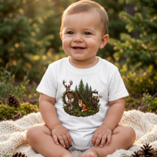 Wilder Wald Baby Geburtstag T-shirt