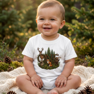 Wilder Wald Baby Geburtstag T-shirt