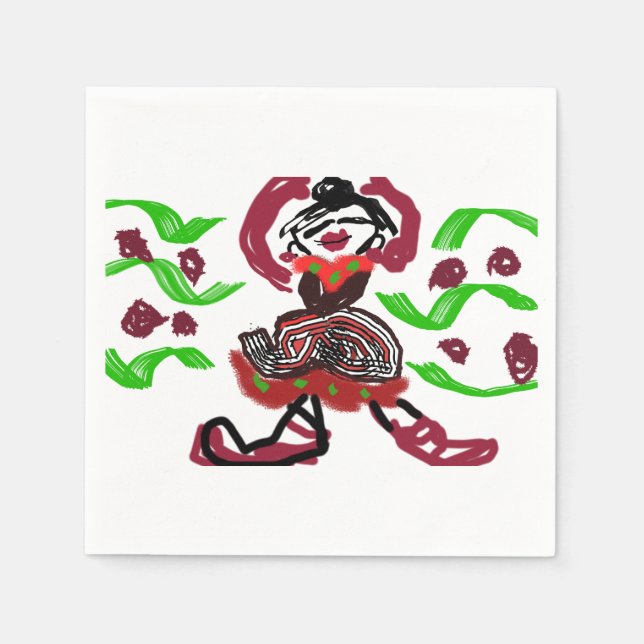 Wilder Weihnachtstanz Serviette (Vorderseite)