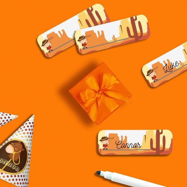 Wilder Westcowboy Namensschild (Cowboy badges)