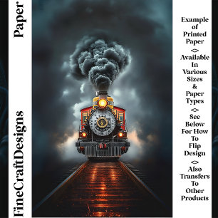 Wilder Westen Steampunk Loko Zug CJ6 Scrapbook Pap