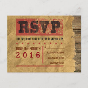 WILDER WESTEN WOLLTE Bar-Schläger Mitzvah RSVP Karte