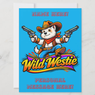 Wilder Westie-Cowboy-Hund Einladung