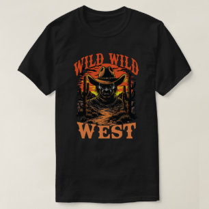 Wilder Wilder Westen Cowboy-Sonnenuntergang T-Shirt