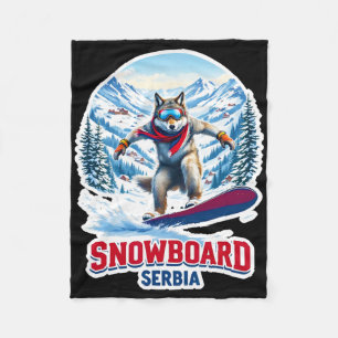 Wilder Wolf aus Serbien Snowboard Adventure Fleecedecke