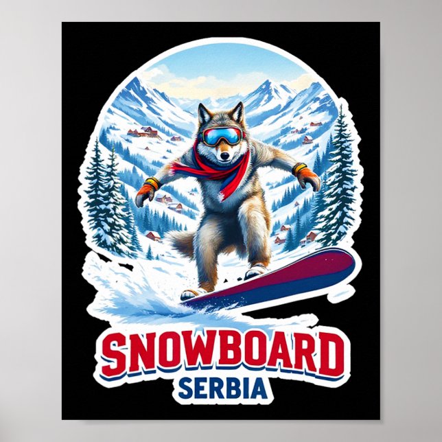 Wilder Wolf aus Serbien Snowboard Adventure Poster (Vorne)