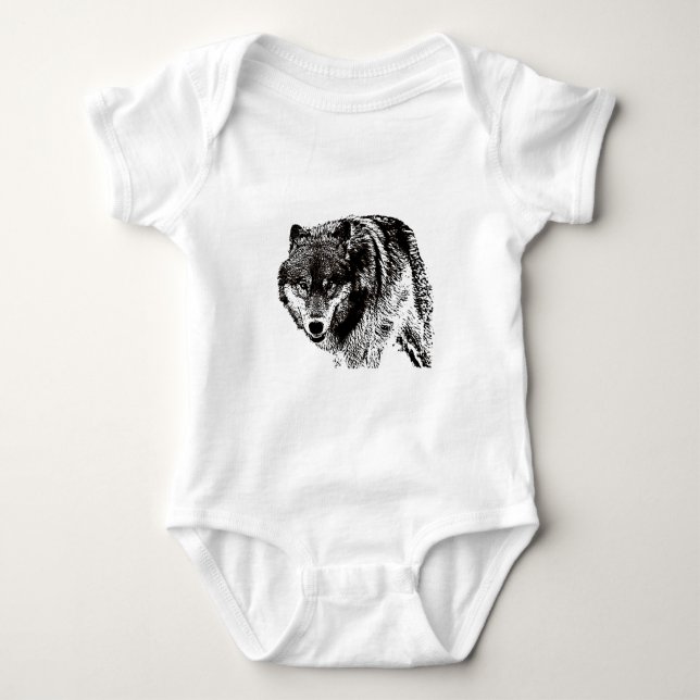 Wilder Wolf Baby Strampler (Vorderseite)