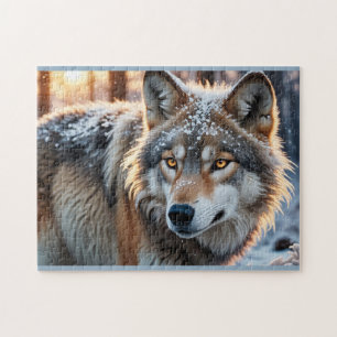 Wilder Wolf im Winter