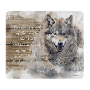 Wilder Wolf Zitat Schneidebrett
