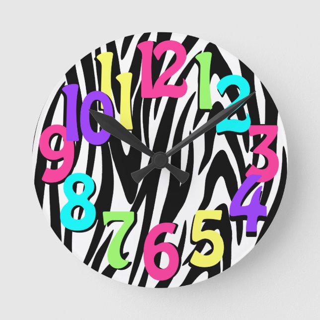 Wilder Zeitzebra-Streifen Runde Wanduhr (Vorderseite)