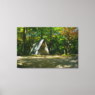 Wilderness-A-Rahmen-Camping auf dem Campingplatz Leinwanddruck