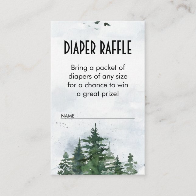 Wilderness Baby Duwer Windelwanne Beilage Visitenkarte (Vorderseite)