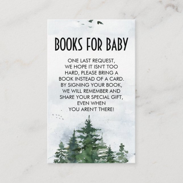 Wilderness Baby Shower Books für Babyfütterung Visitenkarte (Vorderseite)
