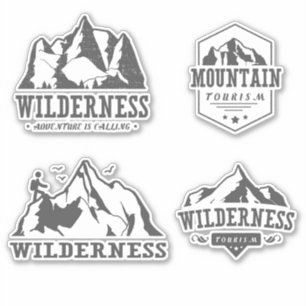 Wilderness-Emblem für Berge Aufkleber