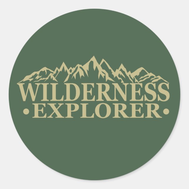 Wilderness-Entdecker Wanderung im Freien Runder Aufkleber (Vorderseite)