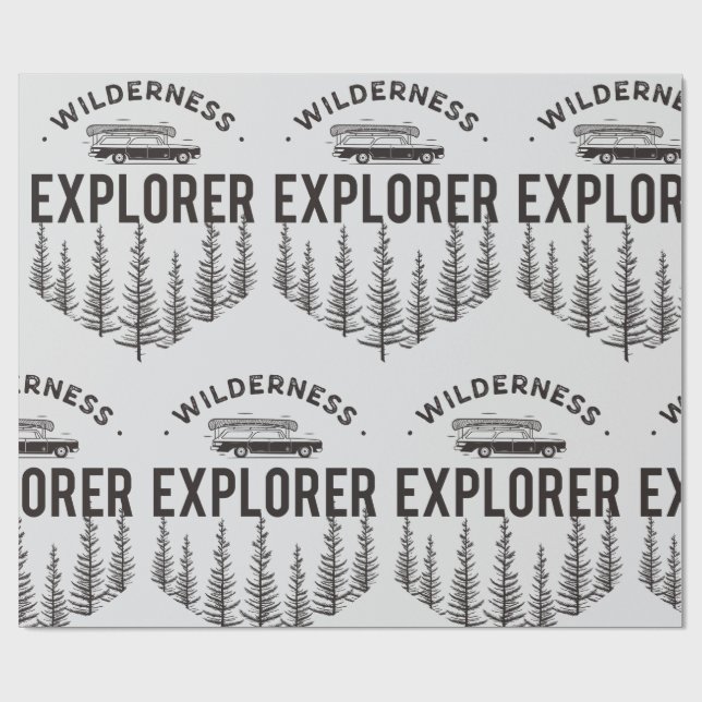 Wilderness Explorer Kombi Kanu Bäume Geschenkpapier (Flach)