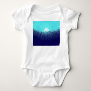 Wilderness Forest Sunrise Vintag Illustration Baby Strampler
