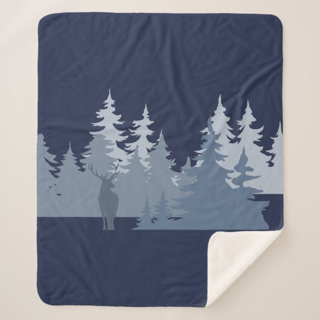 Wilderness Forest Trees Stag Sherpadecke (Vorderseite)