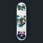 Wilderness Grizzly Bars Skateboard<br><div class="desc"># erbitterte Wildnisgrizzlybären in Aquarellfarbe.</div>