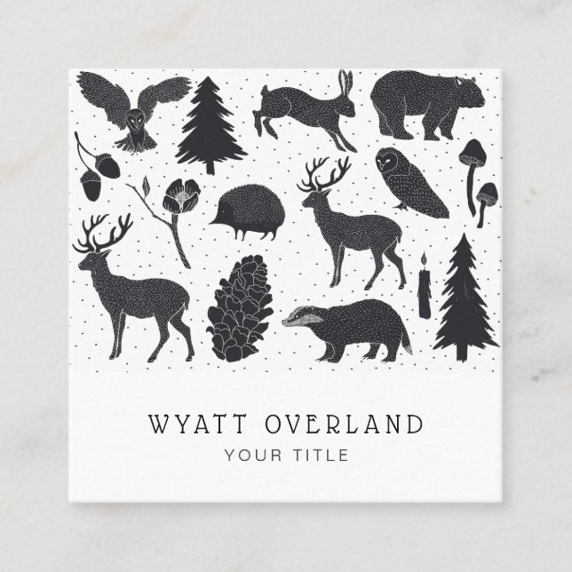 Wilderness Naturalist Wanderführer Quadratische Visitenkarte (Vorderseite)