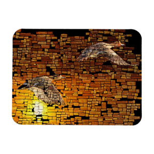 Wilderness Sunset Enten auf Stone Hintergrund Magnet