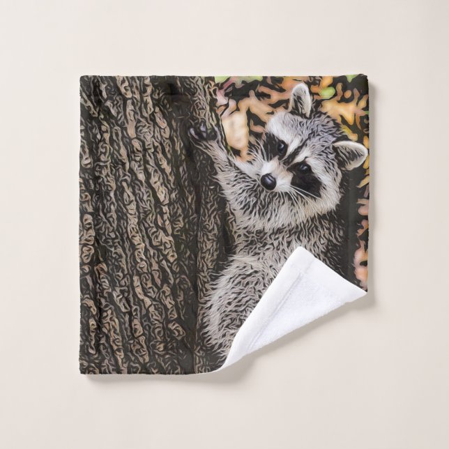 Wilderness Wild Raccoon Badhandtuch Set (Waschlappen)