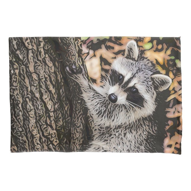 Wilderness Wild Raccoon Kissenbezug (Vorderseite)