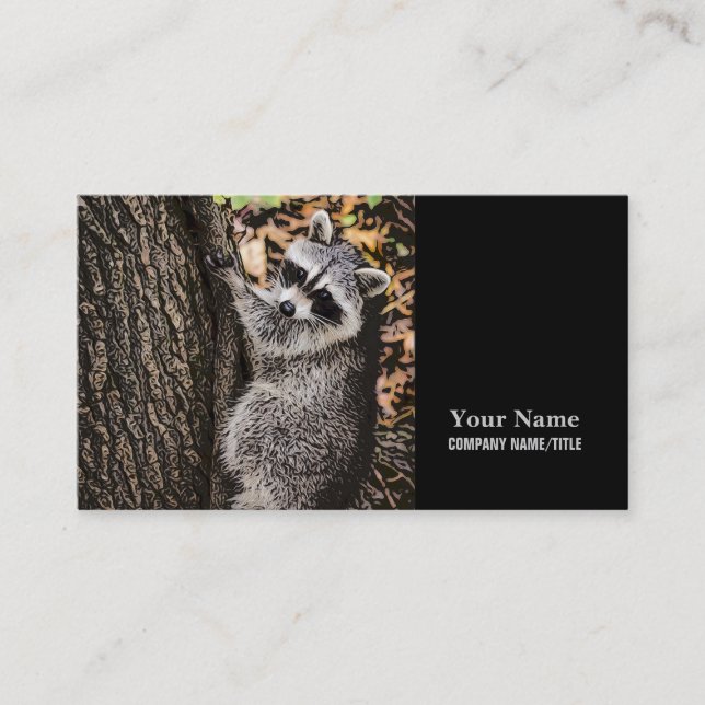 Wilderness Wild Raccoon Visitenkarte (Vorderseite)
