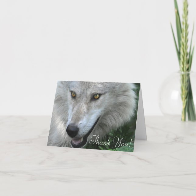 WILDERNESS WOLF Gedicht auf einer Dankeschön-Karte Dankeskarte (Vorderseite)